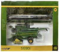 A boxed Britains model combine harvester, a John Deere S690i
