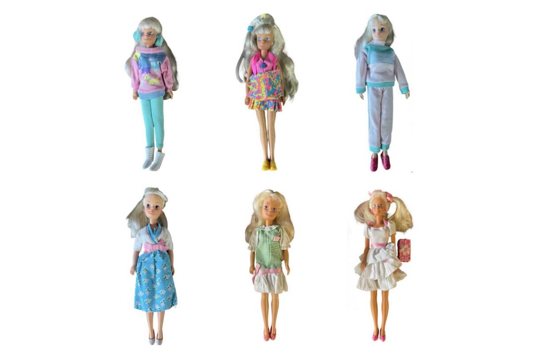 Six various 1980s Sindy dolls