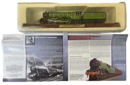 A boxed and mounted 00 gauge model of The Flying Scotsman