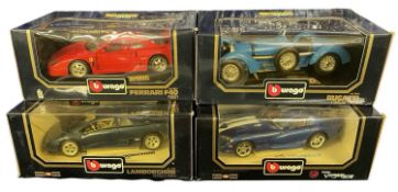 A collection of boxed Bburago model cars, to include: - 1987 Ferrari F40 - 1990 Lamborghini