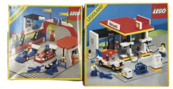 A pair of boxed Classic Town Lego sets, to include: - 1987 Motor Speedway 6381 - 1986 Service