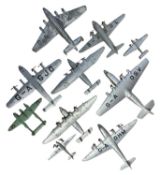 A collection of various die-cast Dinky aeroplanes