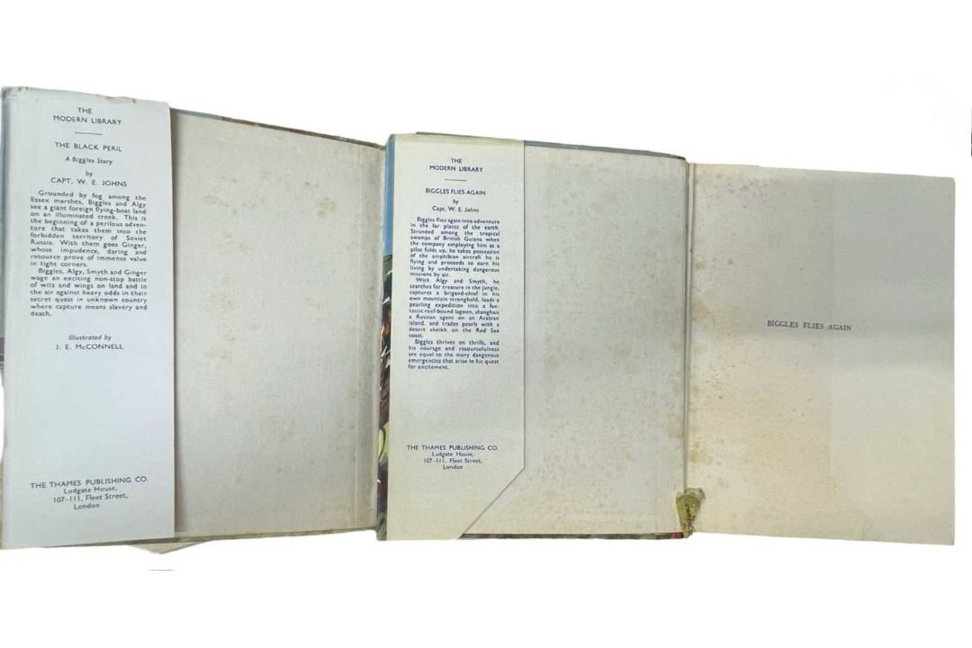 CAPT. W E JOHNS: 2 Titles: BIGGLES FLIES AGAIN, London, Thames Publishing, ND. In original clipped - Image 2 of 3