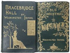WASHINGTON IRVING: 2 Titles, BRACEBRIDGE HALL, London, Macmillan and Co, 1882; OLD CHRISTMAS,