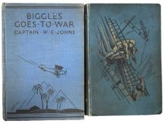 CHILDRENS' LITERATURE: CAPT W E JOHNS: BIGGLES GOES TO WAR, London, Oxford University Press, 1938;