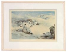 Archibald Thorburn (British,1860-1935), Ptarmigan in the winter high tops, collotype artist proof,