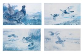 Archibald Throburn (1860-1935), Set of four limited edition prints: 'Capercaillie', 'Partridges', '