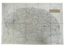 EDWARD STANFORD ORDNANCE SURVEY MAP, NORFOLK 1930. Linen backed, 10 sections. Size approximately: