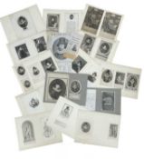 A collection of various engravings, prints, woodcuts and plates etc depicting Francis Bacon