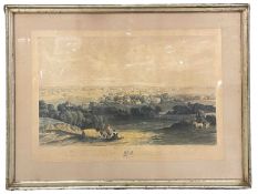 Tunbridge Wells from Frant Forest. Very large hand coloured/painted aqua tint. Joseph Josiah Dodd (