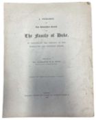 REV RASHLEIGH E H DUKE: A PEDIGREE OF THE DEVONSHIRE BRANCH OF THE FAMILY OF DUKE - TO ILLUSTRATE