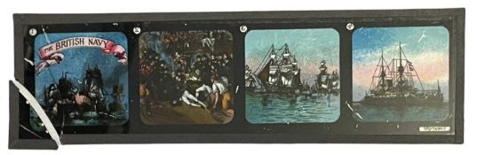 THE DEATH OF NELSON: Glass magic lantern slide, damage to bottom left corner. Size approximately: