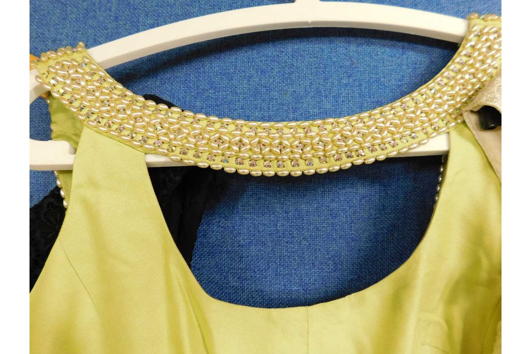 Three mid 20th Century lady's cocktail dresses: to include a black floral broderie anglaise style - Image 5 of 5