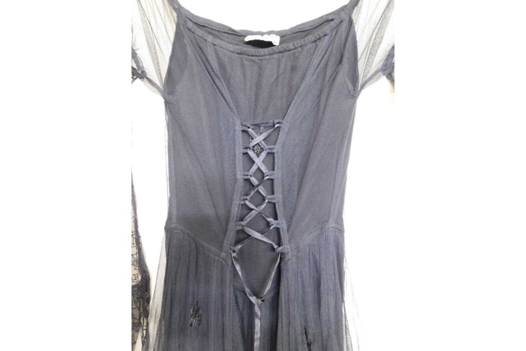 Three lady's dresses to include a black Peace Angel ankle length lace dress with corsetted detail, - Image 7 of 8
