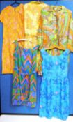Five circa 1960's/70's ladies patterned dresses (5)
