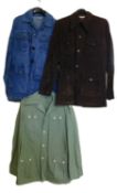 Three mid 20th century mens safari jackets, to include a brown courdory jacket by Lee Cooper, size