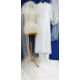 A circa 1960's/70's wedding dress with lace detail to front, frilled cuffs and hem with train - Image 1 of 7