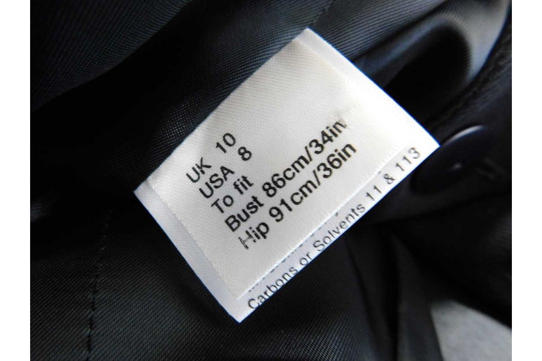 A lady's Jeager pin stripe skirt suit, size 10, together with a Lady's Jaeger black wool longline - Image 4 of 7