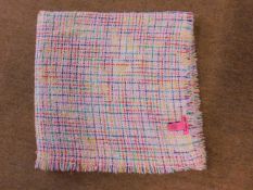 A Betsey Johnson scarf, multicoloured with fringed edging, approx. 100cm x 200cm