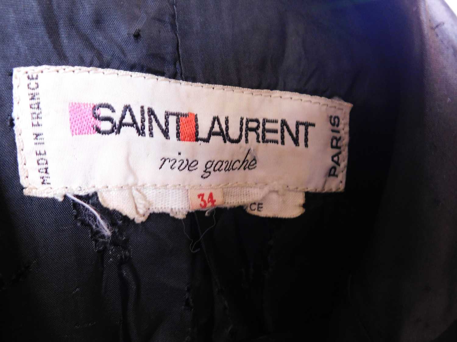 Two Yves Saint Laurent Rive Gauche jackets, to include a black satin single breasted pyjama style - Image 10 of 13