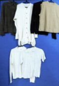 A quantity of mid to late 20th Century ladies knitwear to include a cream cashmere cardigan with