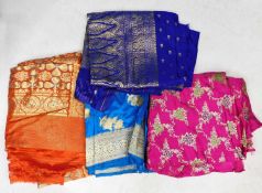 Four assorted Indian Sari/fabrics (4)