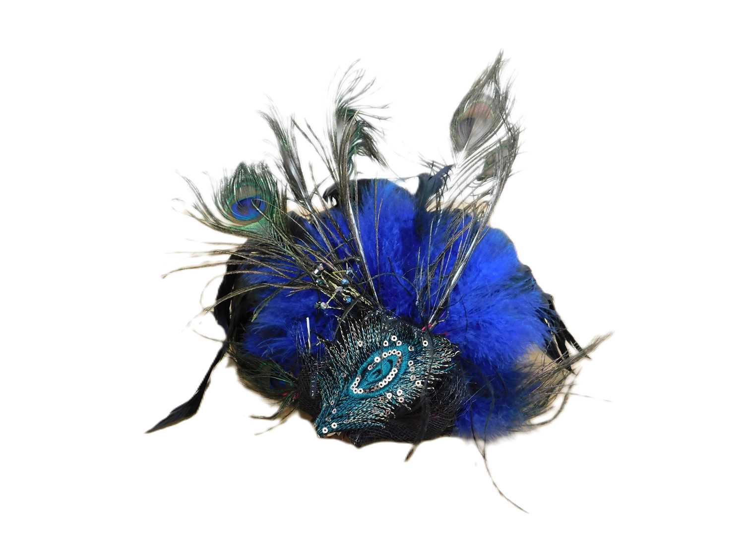 A wooden hat box and a quantity of assorted hats to include straw, 1940's style, fascinators, etc. - Image 2 of 2