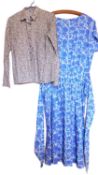 A lady's Liberty floral print shirt, size 16 and a Liberty floral print dress, size 16, (2)