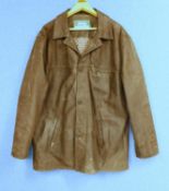 A gentlemans brown suede jacket by Jeep, single breasted with side pockets, internal pockets, size