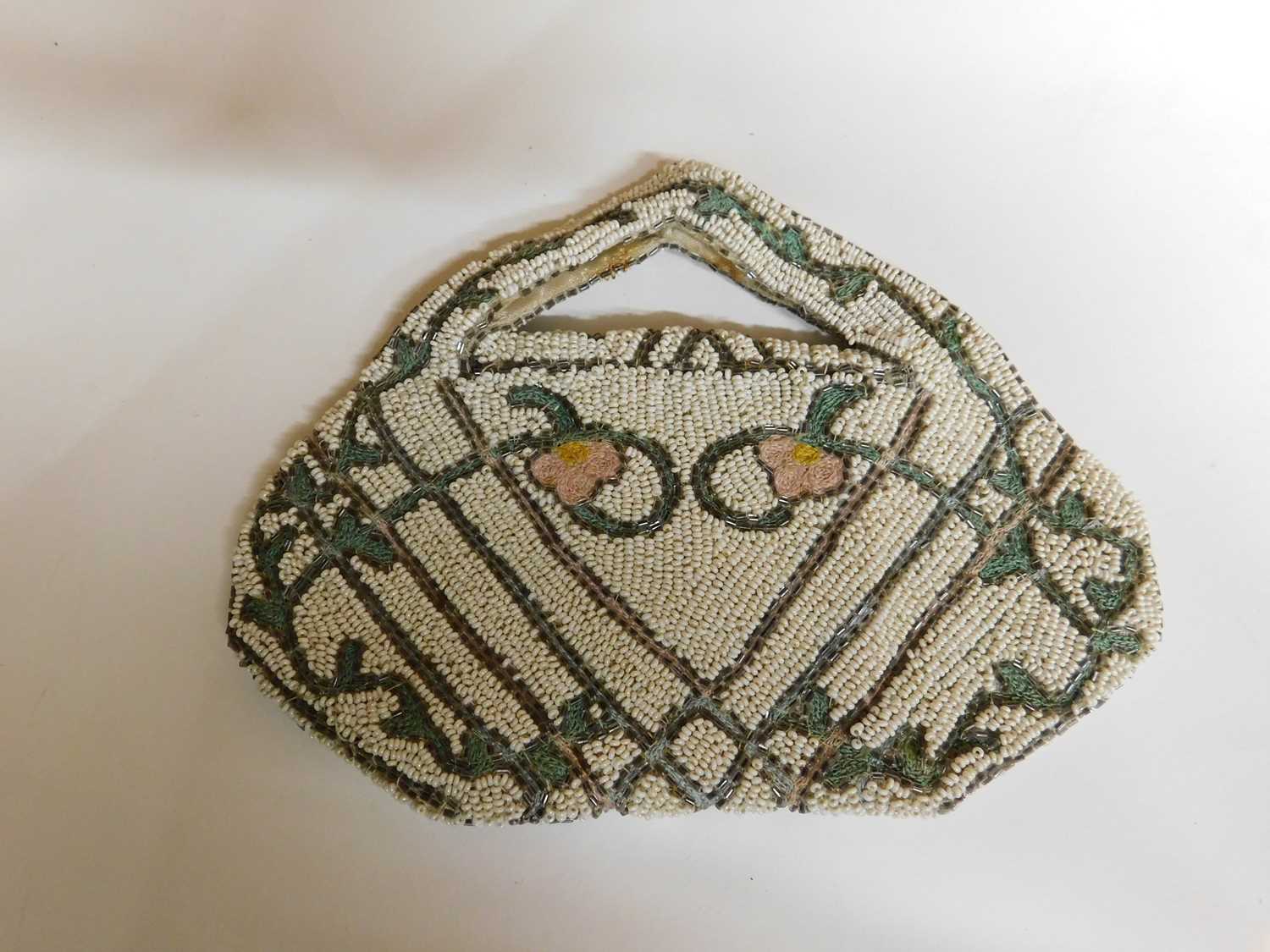 Three pairs of early 20th Century lady's shoes together with a beaded bag (4) - Image 3 of 11