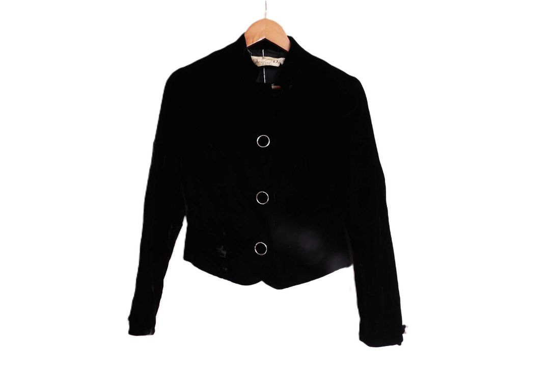 A Christian Dior Boutique, London, velvet jacket, single breasted with button front and small - Image 1 of 10