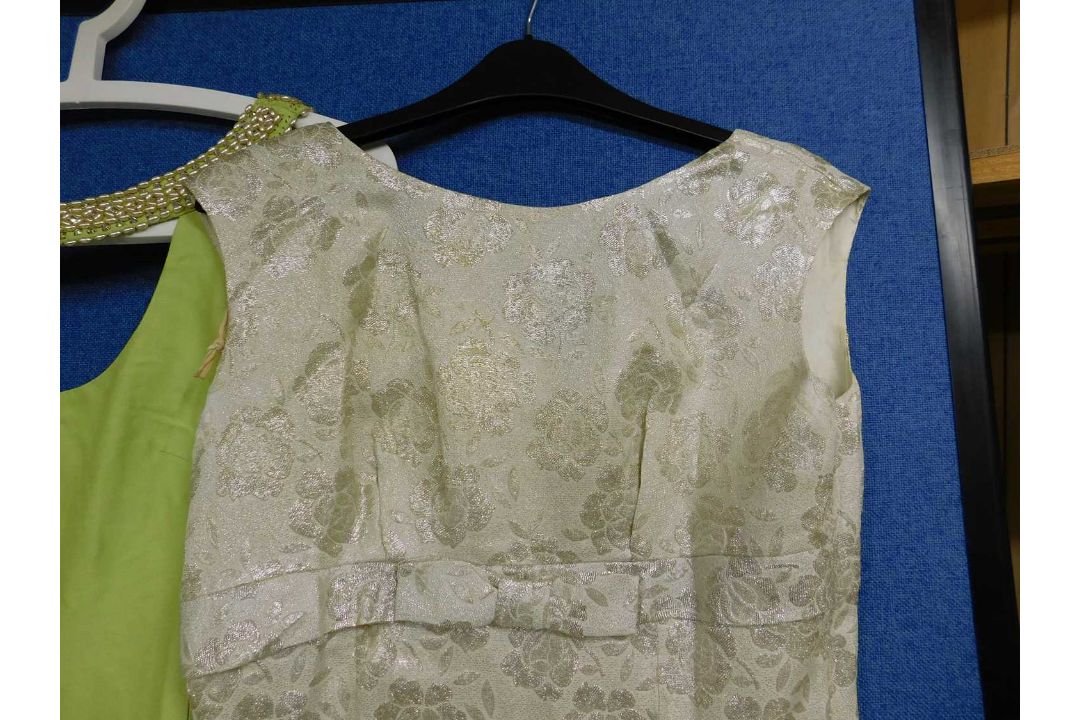 Three mid 20th Century lady's cocktail dresses: to include a black floral broderie anglaise style - Image 4 of 5