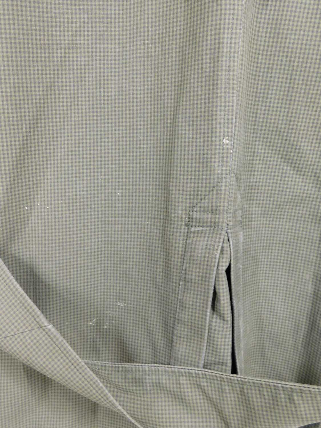 A lady's double breasted Burberry trench coat, in green check with brown buttons, belted waist and - Image 7 of 10