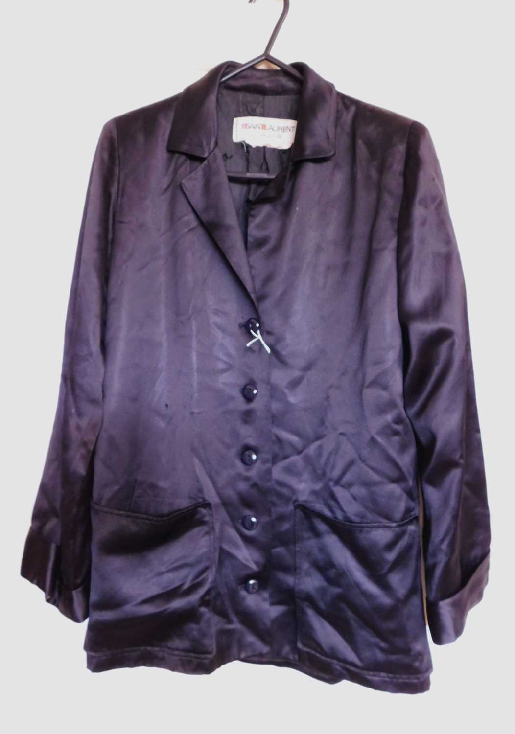 Two Yves Saint Laurent Rive Gauche jackets, to include a black satin single breasted pyjama style - Image 7 of 13