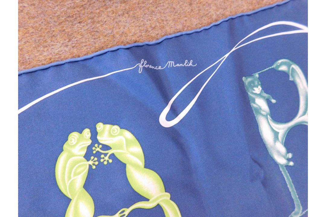 An Hermes 'Faune Lettre' silk scarf designed by Florence Manlik, approx. 90 x 90cm - Image 6 of 6