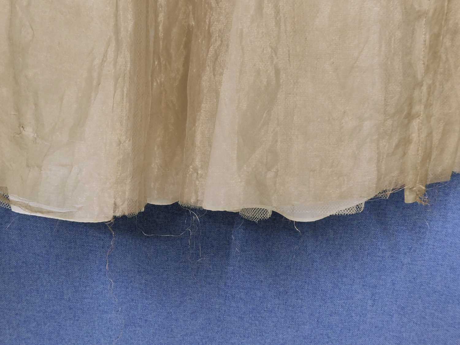 A lady's one shoulder gilt taffeta dress by Frou-Frou, Sandra Ruffell, with two tiered skirt with - Image 2 of 8