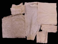 A quantity of assorted lace, to include a pair of lace sleeves