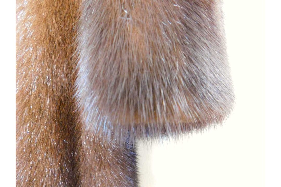 A lady's mink jacket, single breasted with rounded collar and side pockets, labelled 'Norwich Fur - Image 3 of 5