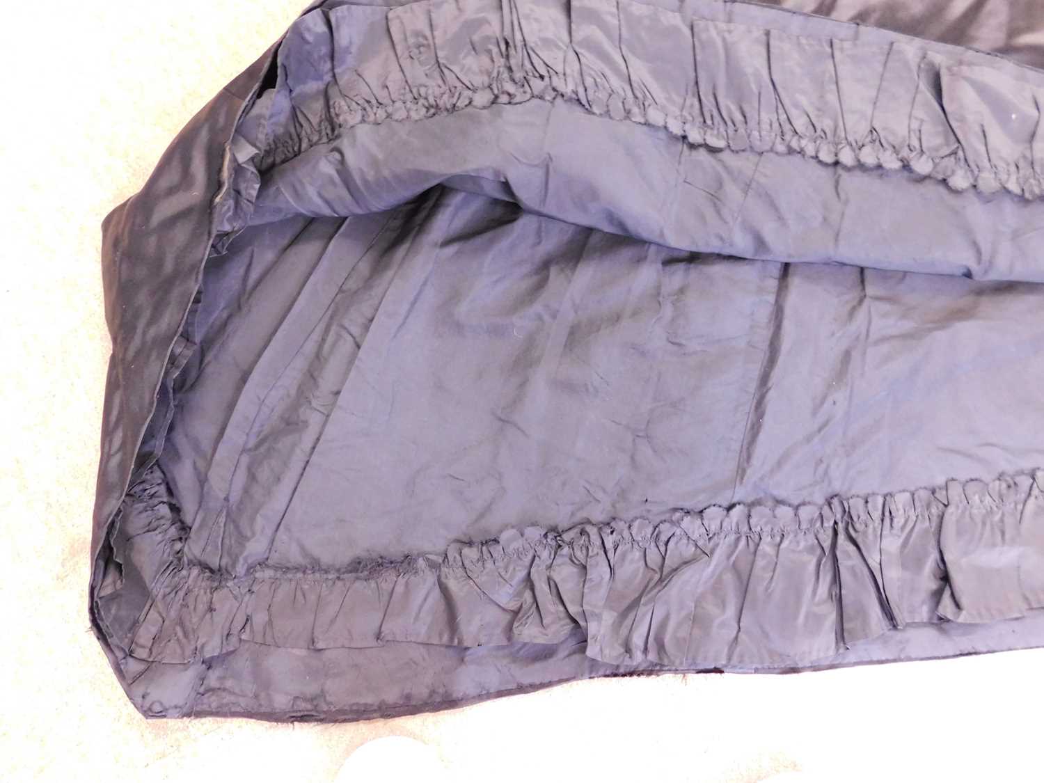 An adapted Victorian black satin skirt, a quantity of machine made lace, a pair of gloves and a - Image 5 of 5