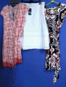 A ladies Jasper Conran red and cream floral wrap-over dress size 18 with tags, a ladies Marks &