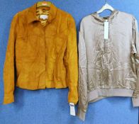 Two ladies jackets, to include a brown suede jacket by Principals, size 18, new with tag, and a