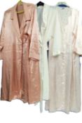 Three modern satin ladies dressing gowns, (3) puckers and loose threads throughoutonly the cream