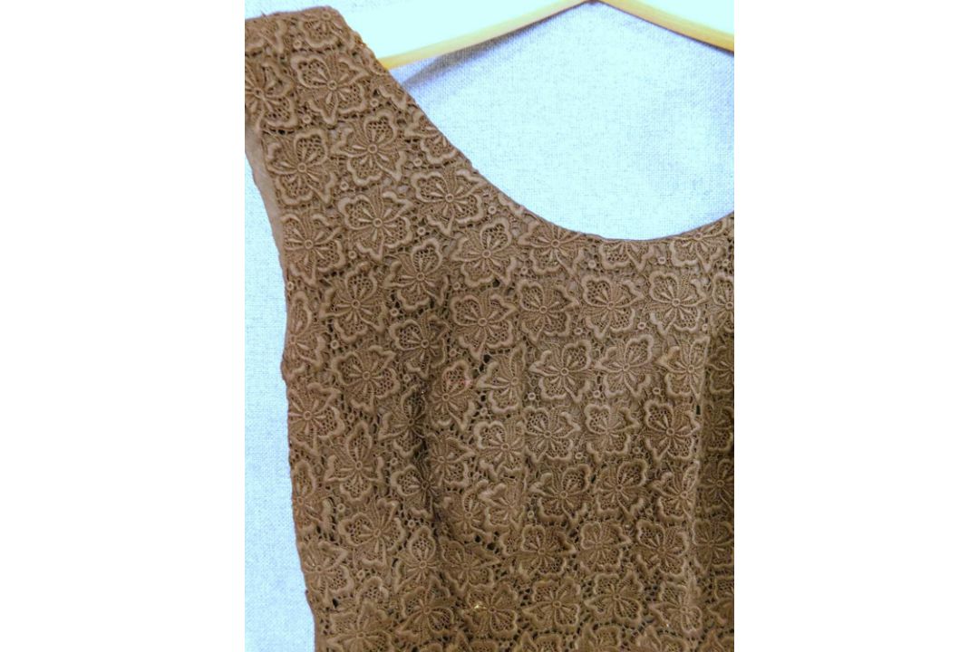 Three mid 20th Century lady's cocktail dresses: to include a black floral broderie anglaise style - Image 3 of 5