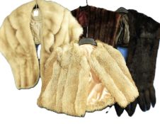Four lady's assorted fur shawls/shrugs (4)