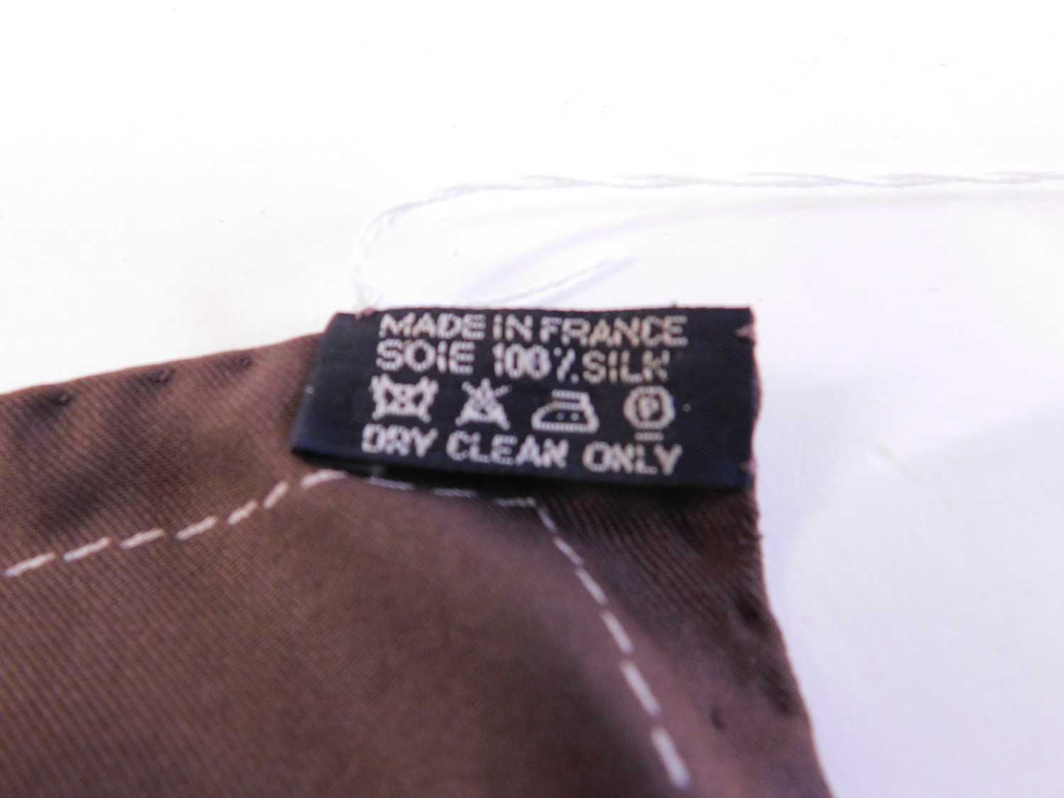 An Hermes 'Madame Monsieur' silk scarf, approx. 88 x 88cm, boxed box - some marks scarf - a few - Image 3 of 3