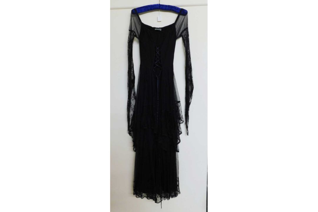 Three lady's dresses to include a black Peace Angel ankle length lace dress with corsetted detail, - Image 3 of 8