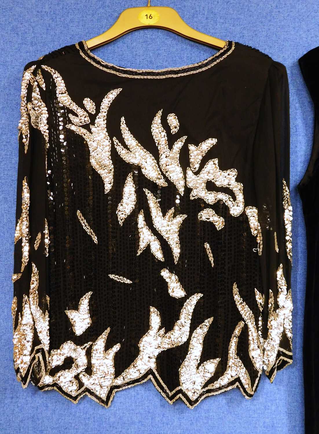 Two items of lady's evening wear, to include a black beaded and silver sequinned silk top by Sho Max - Image 3 of 5