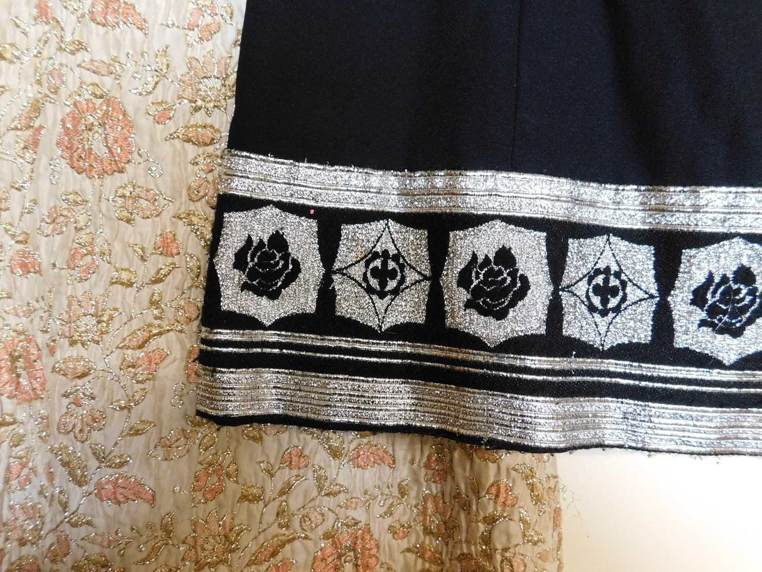 Two c.1960's dresses, to include a black and silver sleeveless shift minidress by Hershelle and a - Image 3 of 5
