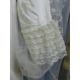 A circa 1960's/70's wedding dress with lace detail to front, frilled cuffs and hem with train - Image 4 of 7
