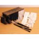 A crewel work glove box and a quantity of gloves and two pairs of silver topped glove stretchers, - Image 1 of 3